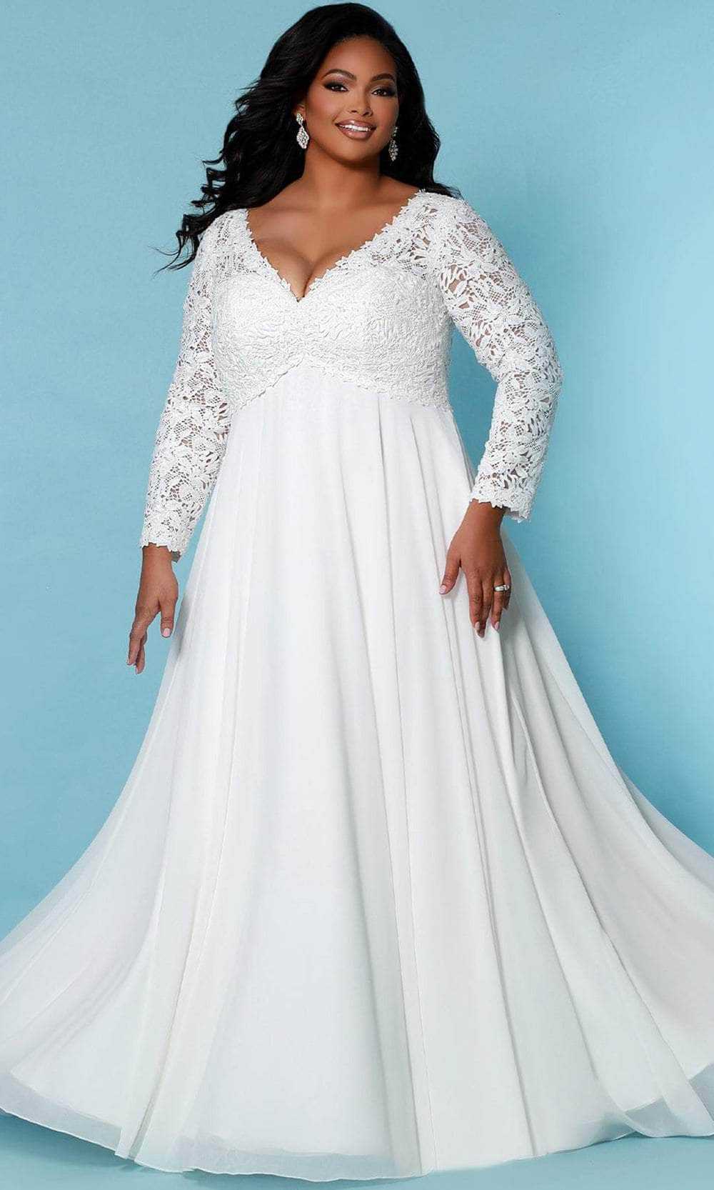 Sydney's Closet Bridal, Sydney's Closet Bridal - SC5276 Lace Empire Bridal Gown