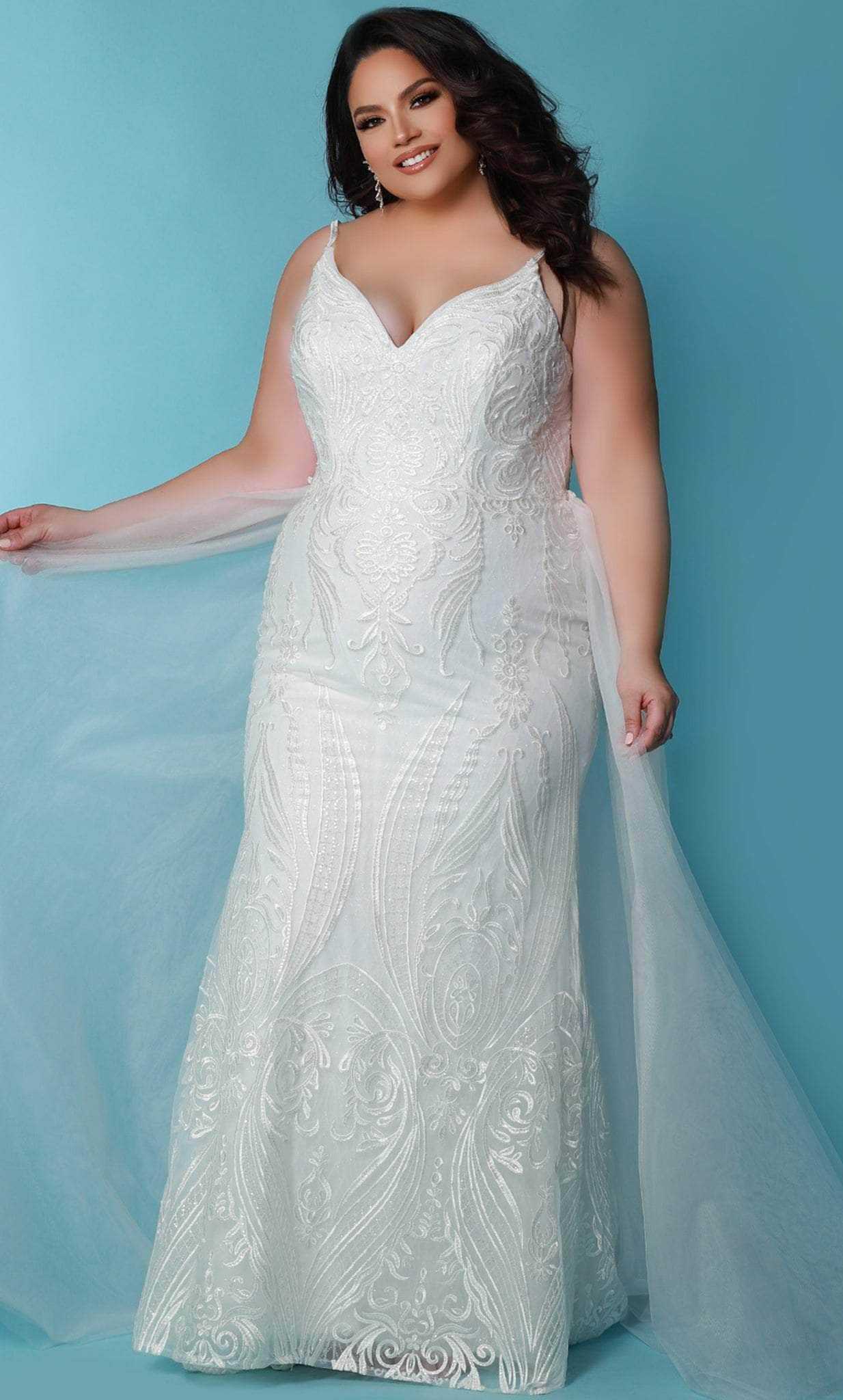 Sydney's Closet Bridal, Sydney's Closet Bridal SC5287 - Sleeveless Embroidered Wedding Dress