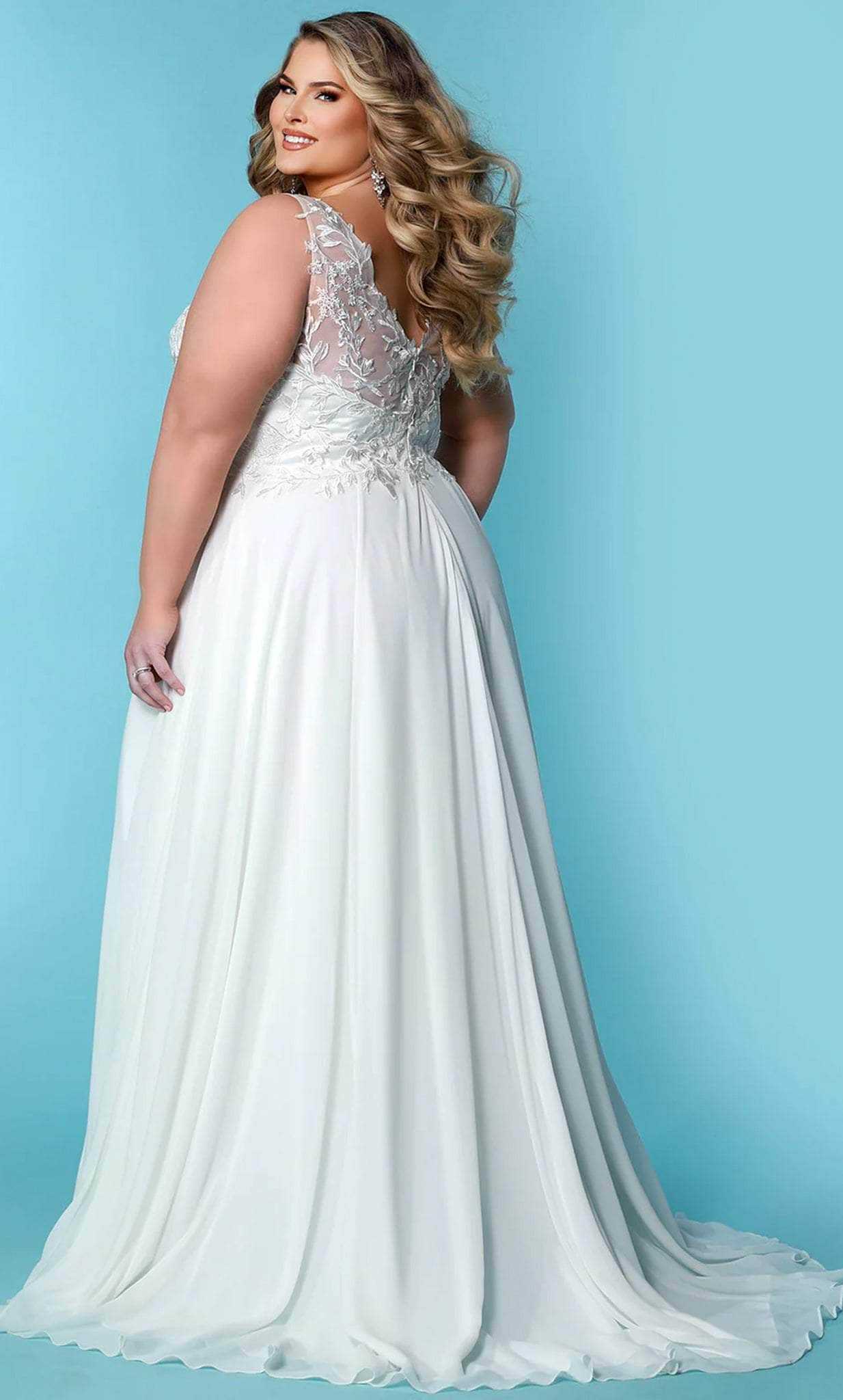 Sydney's Closet Bridal, Sydney's Closet Bridal SC5295 - Chiffon-Made A-line Sleeveless Gown