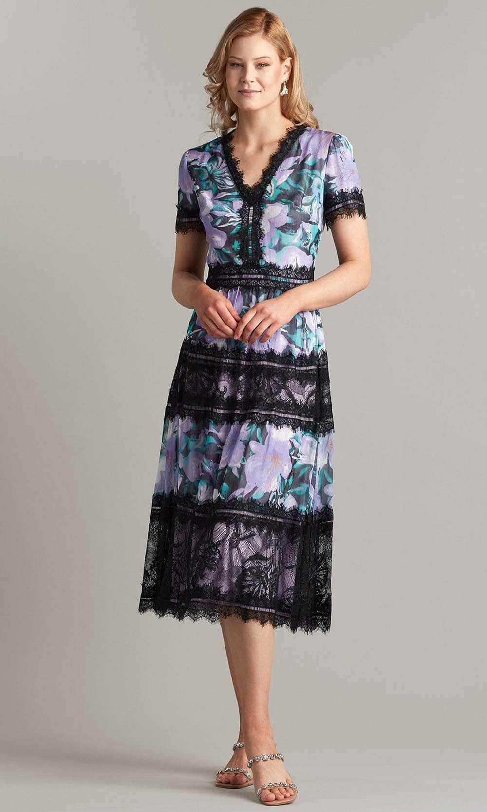 Tadashi Shoji, Tadashi Shoji BUH20506MD - Della Tea-Length Dress