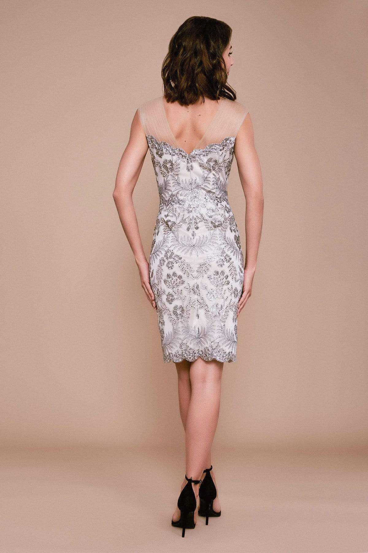 Tadashi Shoji, Tadashi Shoji - Petite Engle Embroidered Dress - 1 pc Light Pearl/Natural In Size 4 Available