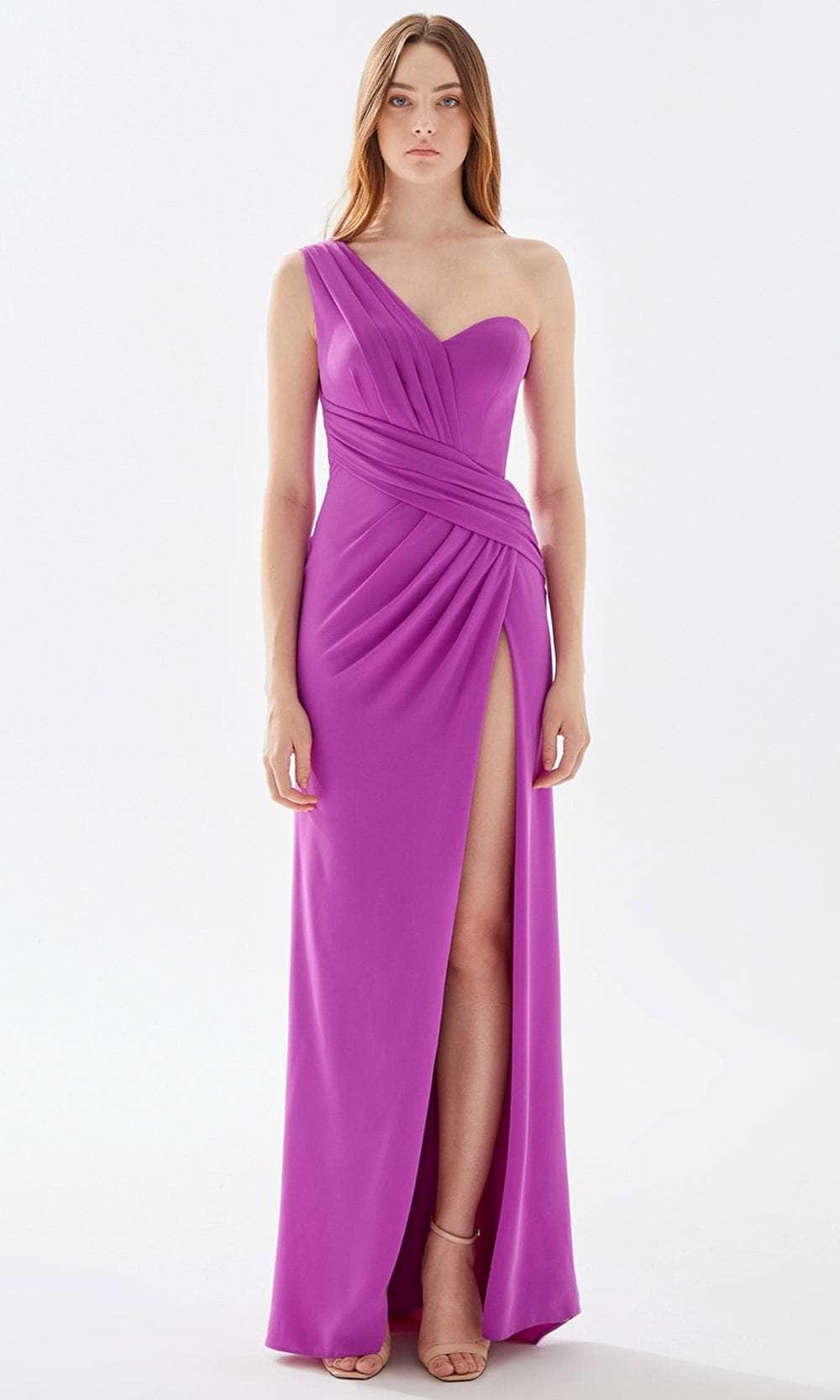 Tarik Ediz, Tarik Ediz 52023 - One Shoulder Prom Dress with Slit