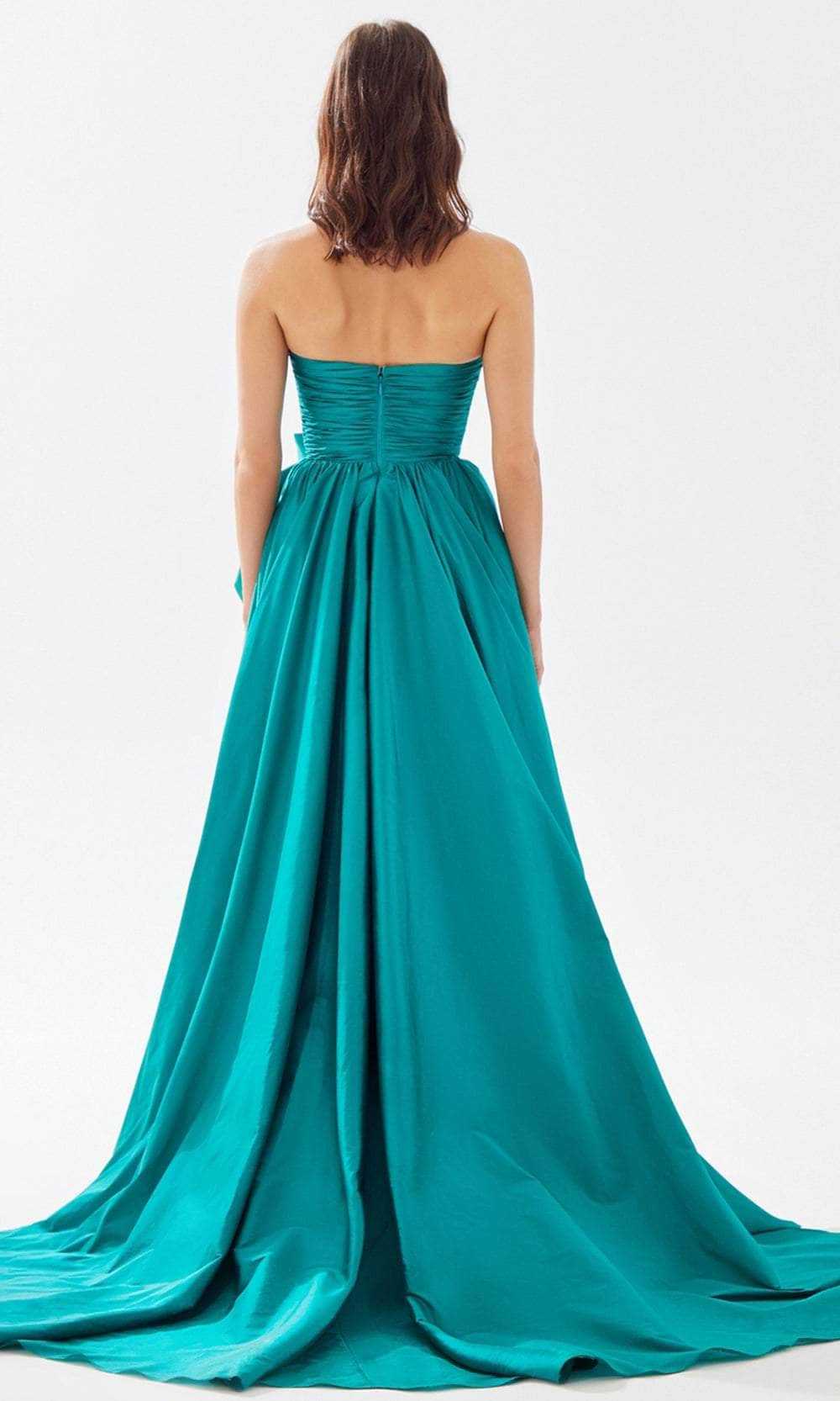 Tarik Ediz, Tarik Ediz 52118 - Rosette Detailed A-Line Prom Dress