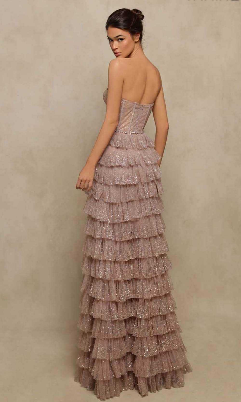 Tarik Ediz, Tarik Ediz 98047 - Sweetheart Tiered A-Line Prom Gown