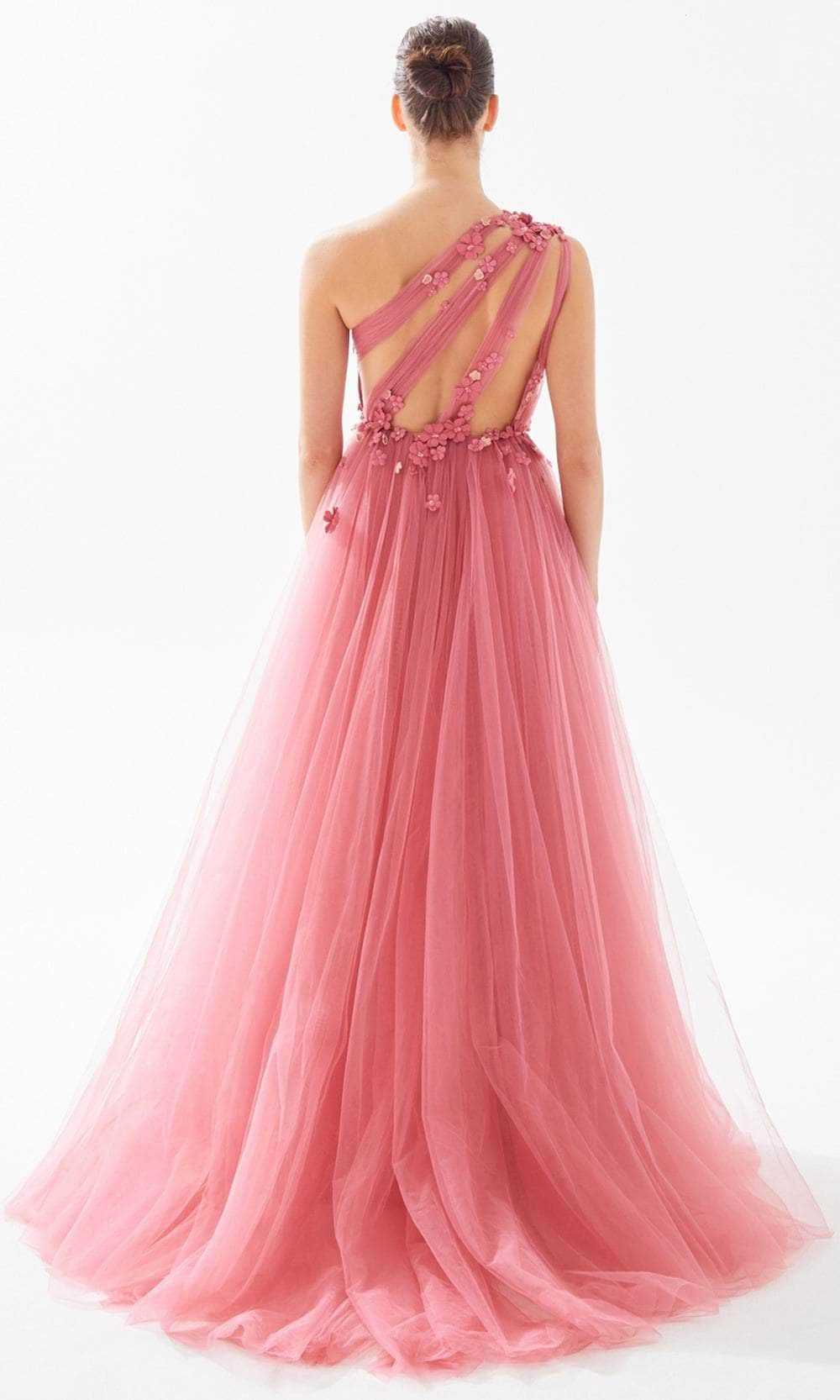 Tarik Ediz, Tarik Ediz 98275 - One Shoulder Floral Prom Dress