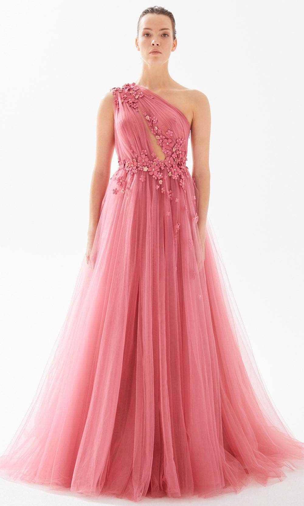 Tarik Ediz, Tarik Ediz 98275 - One Shoulder Floral Prom Dress