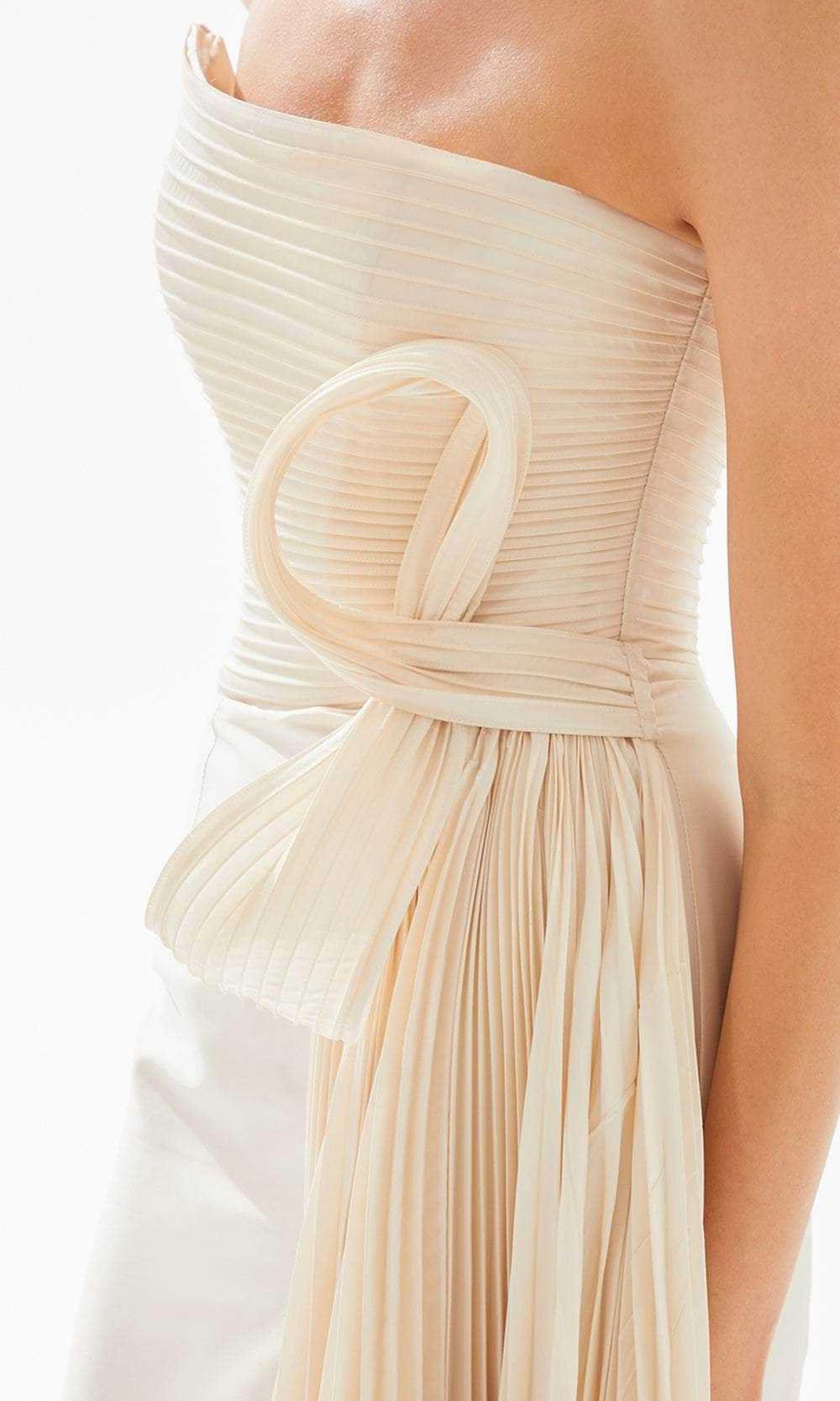 Tarik Ediz, Tarik Ediz 98300 - Asymmetrical Pleated Evening Gown
