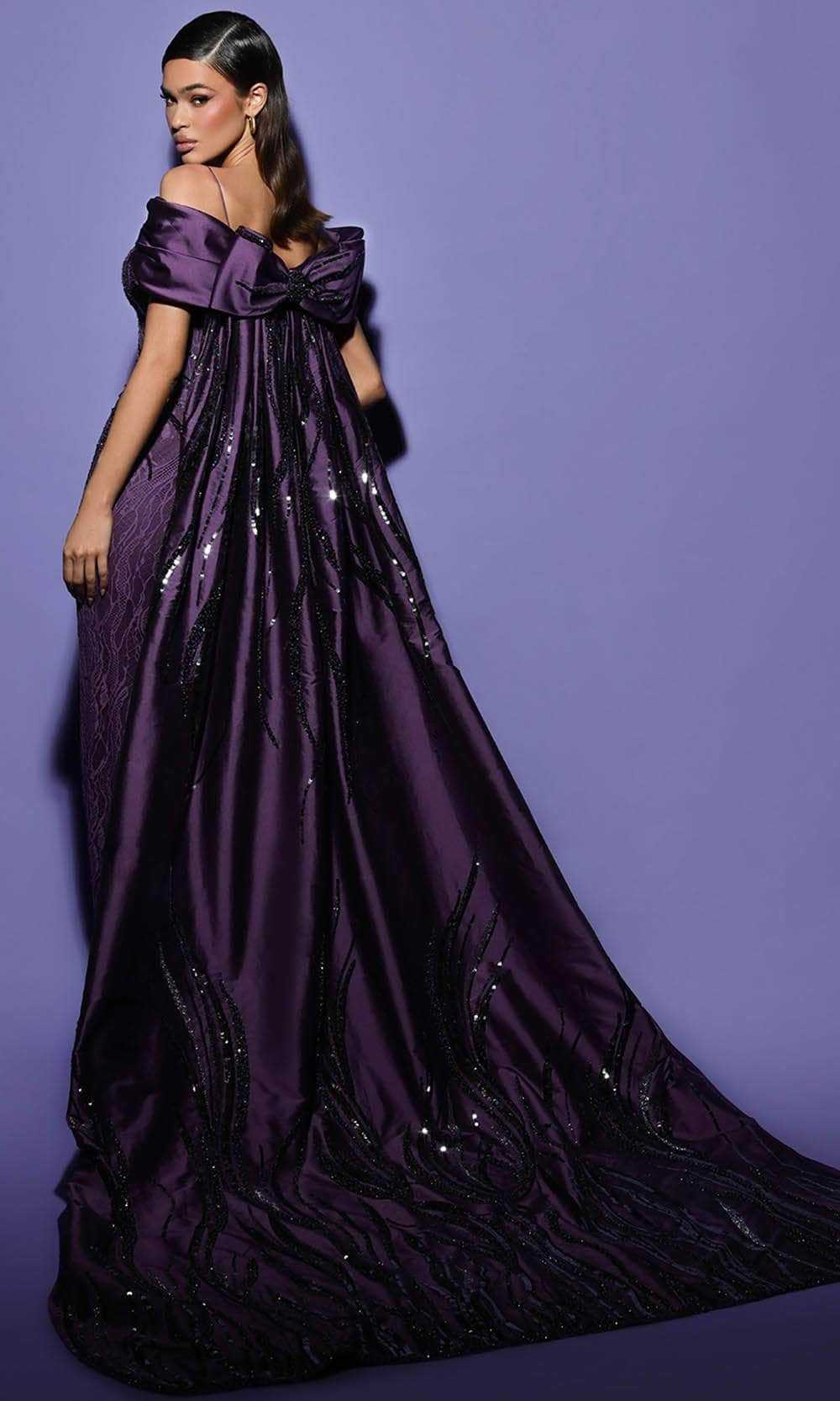 Tarik Ediz, Tarik Ediz 98553 - Sequin Off-Shoulder Prom Gown