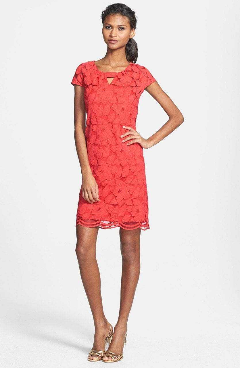 Taylor, Taylor - 5448M Floral Lace Cutout Dress