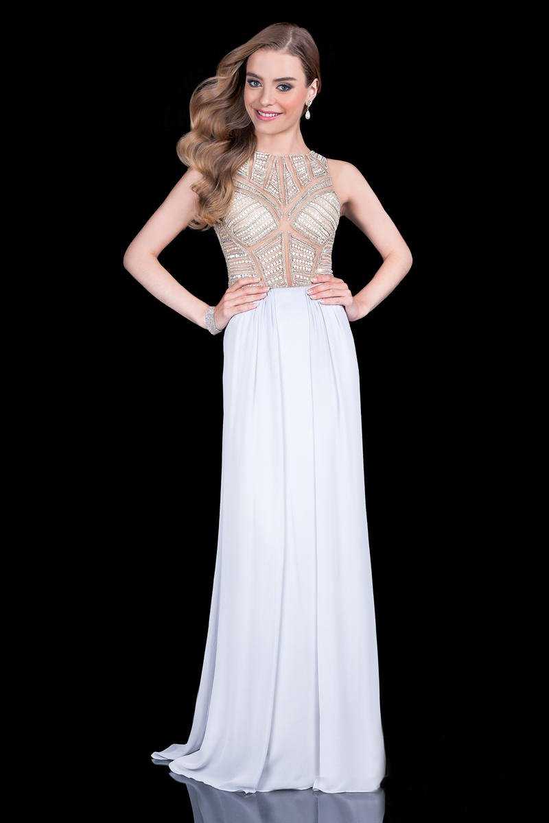 Terani Couture, Terani Couture - 1615P1294A Pearls and Crystals Embellished Long Gown