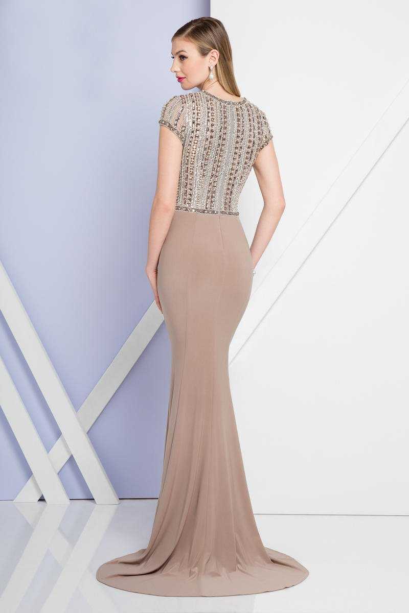Terani Couture, Terani Couture - 1721E4161 Embellished Jewel Neck Sheath Dress