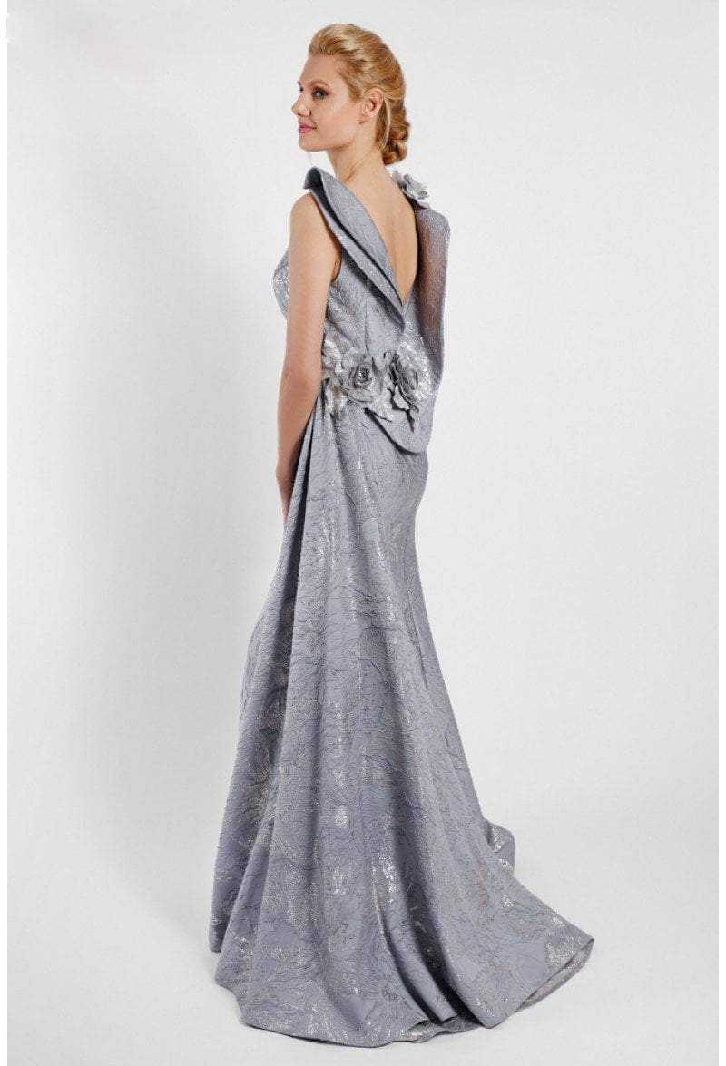 Terani Couture, Terani Couture - 1721M4703 Laced Bateau Neck A-Line Dress