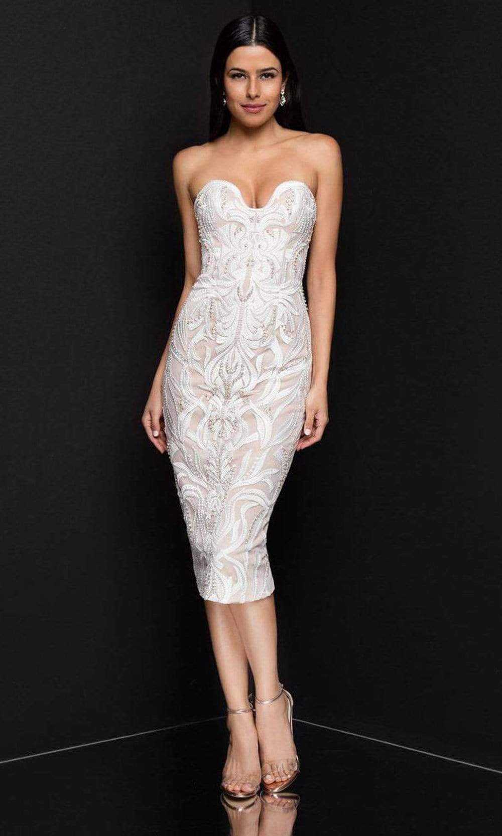 Terani Couture, Terani Couture - 1811C6027 Strapless Embellished Fitted Dress