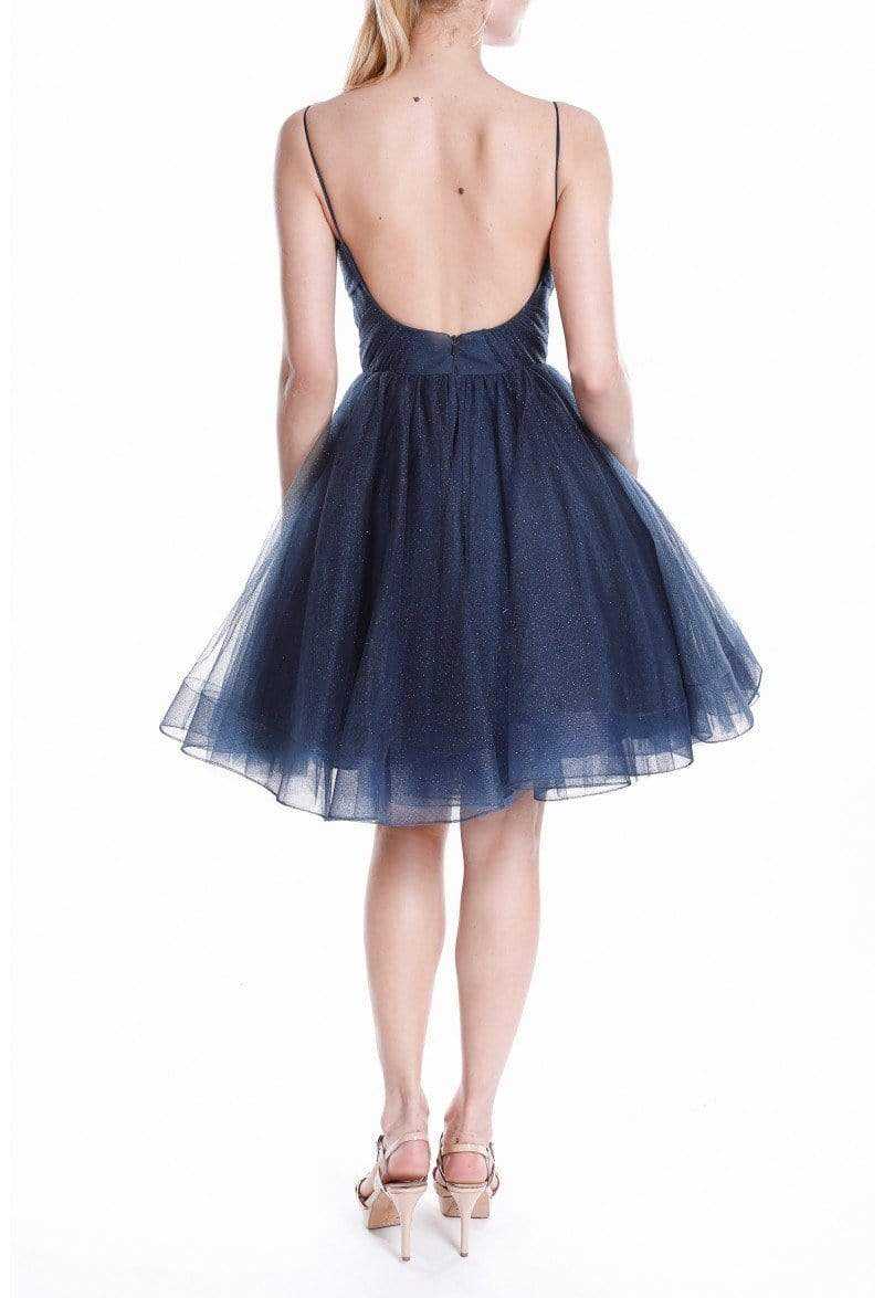 Terani Couture, Terani Couture - 1821H7761 Spaghetti Strapped Glitter Tulle Dress