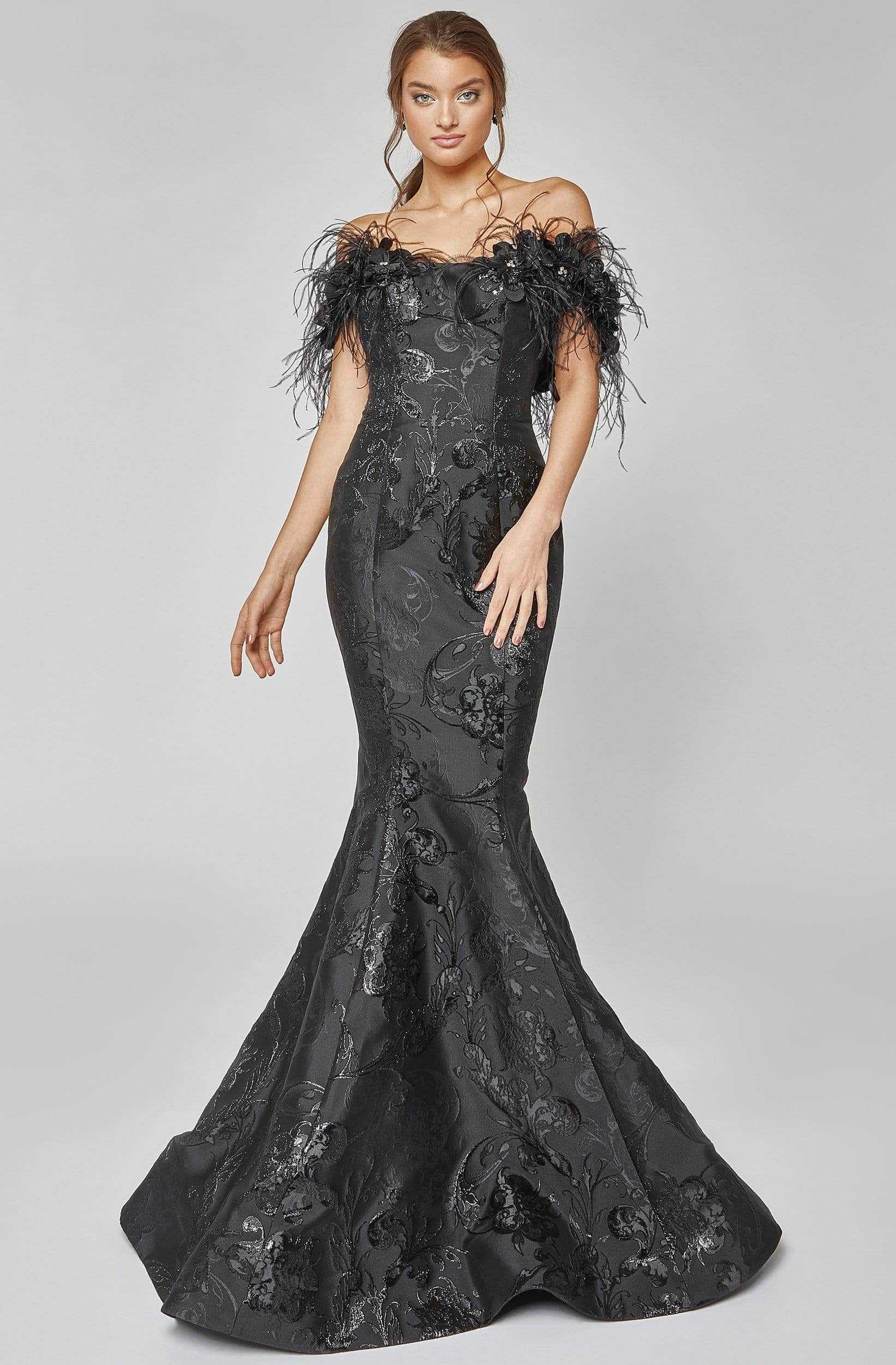 Terani Couture, Terani Couture 1921E0136 - Off Shoulder Mermaid Evening Gown