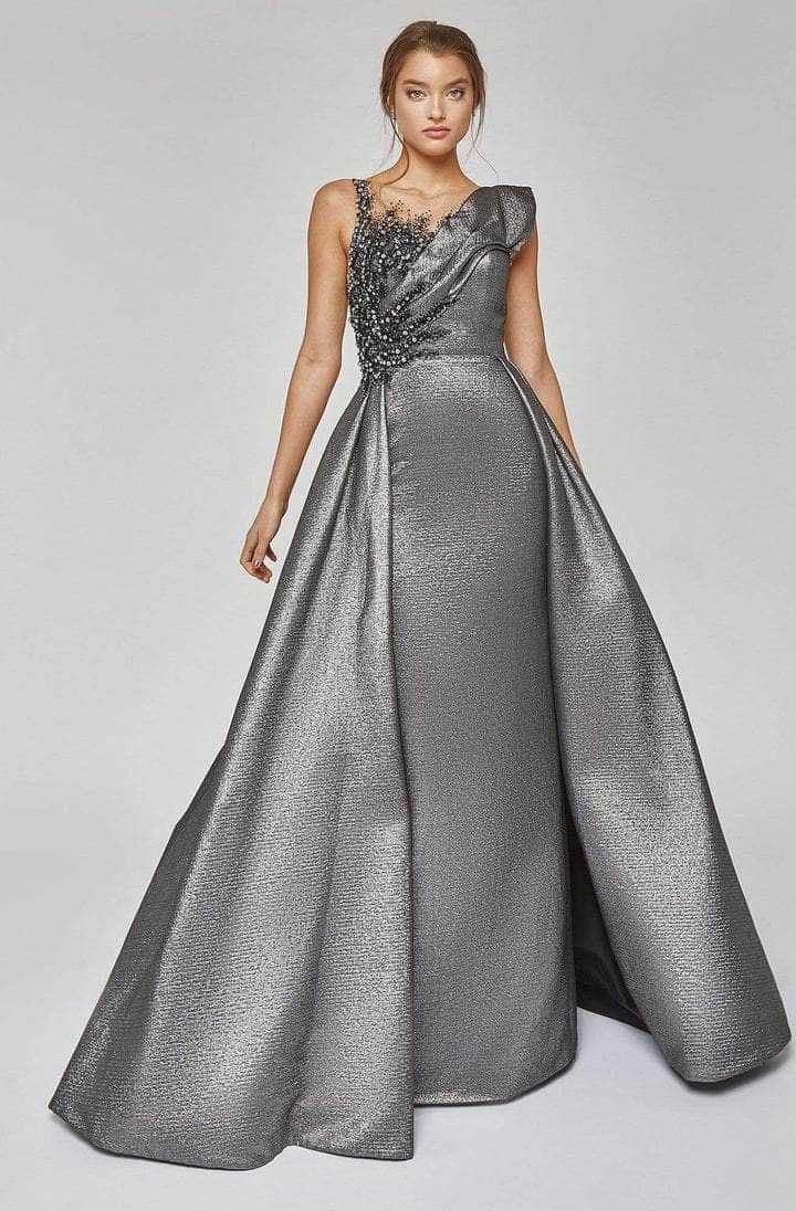 Terani Couture, Terani Couture - 1921M0486 Sleeveless Illusion Bateau Long Gown - 1 pc Black In Size 4 Available