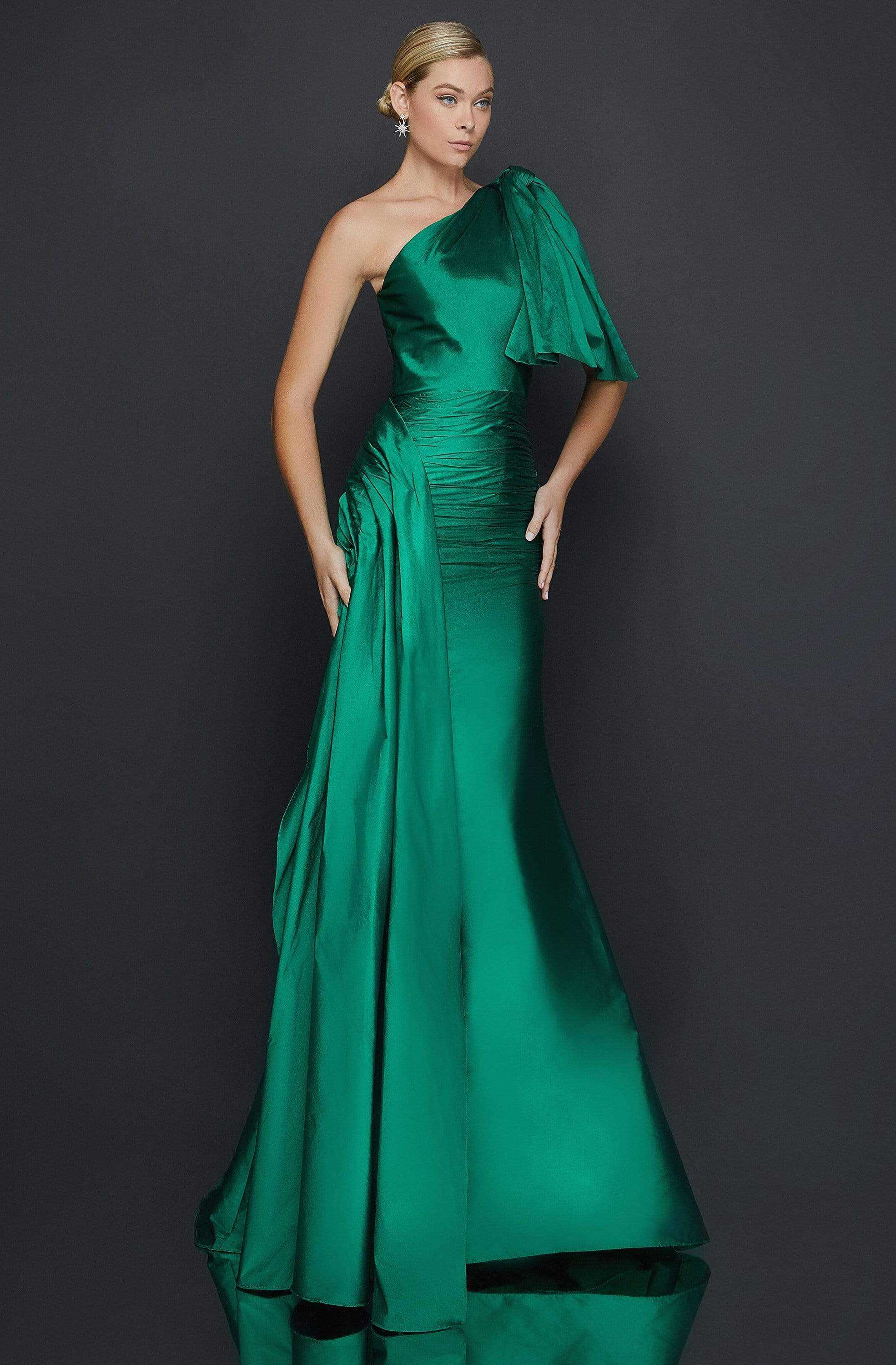 Terani Couture, Terani Couture - 2011E2044 Asymmetric Mermaid Dress With Train