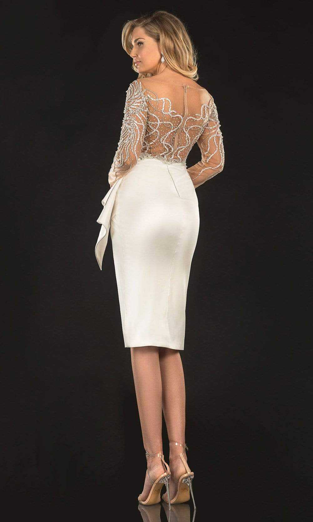 Terani Couture, Terani Couture - 2021C2612 Beaded Illusion Bodice Hi-Lo Cocktail Dress
