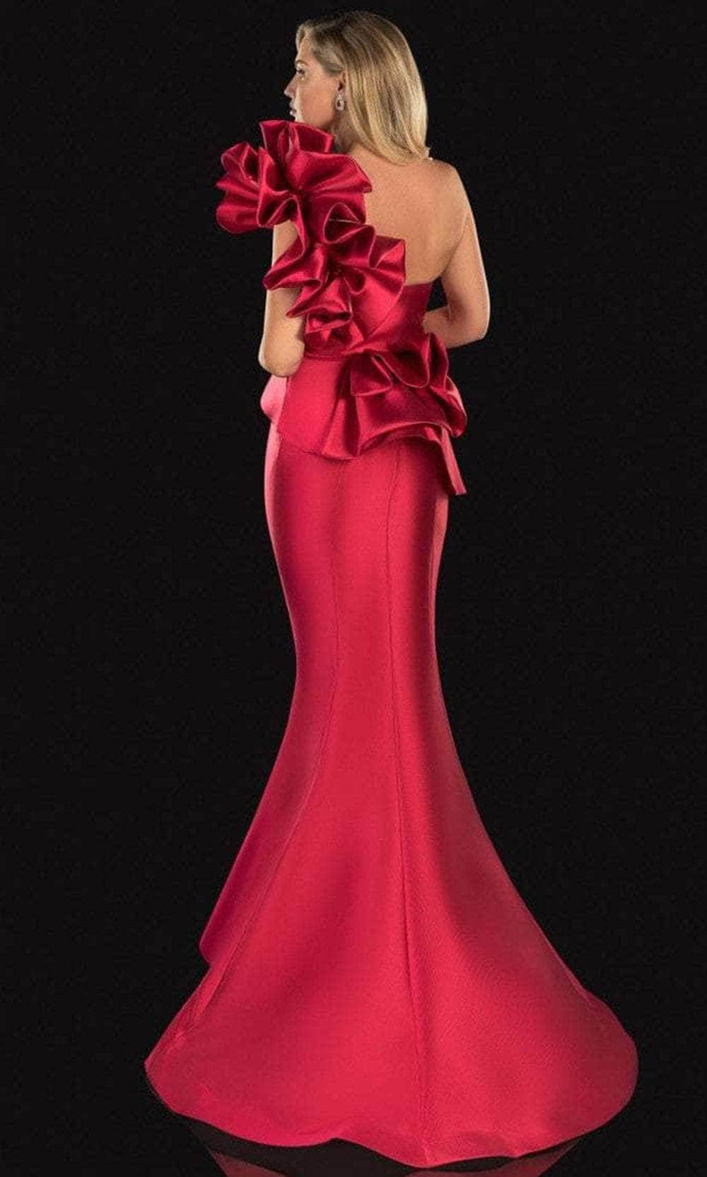 Terani Couture, Terani Couture 2021E2809 - One Shoulder Peplum Evening Dress