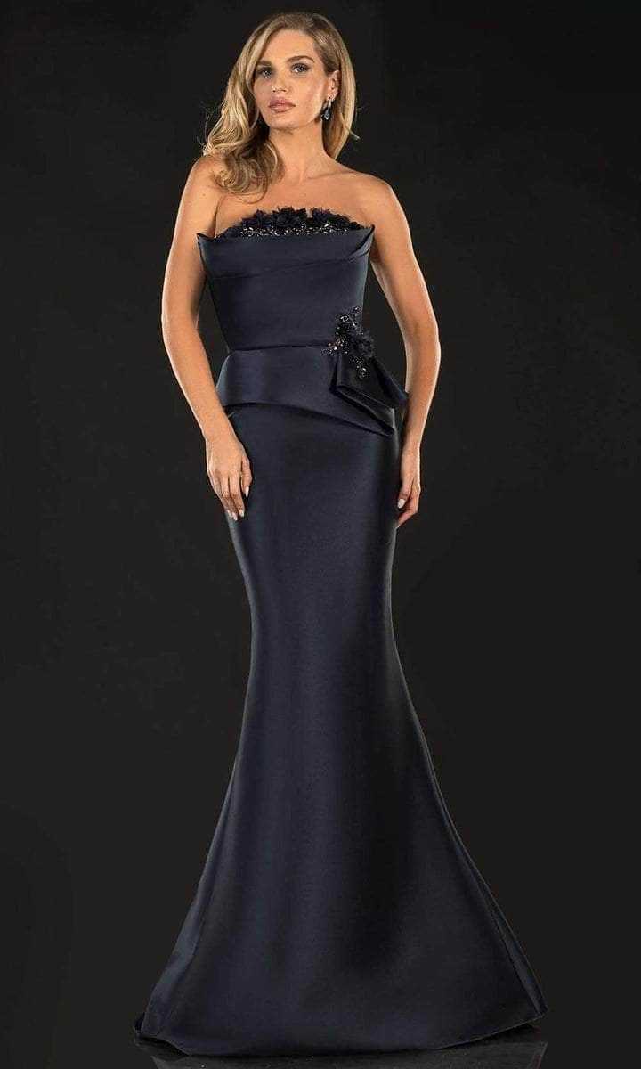 Terani Couture, Terani Couture - 2021E2832 Strapless Straight Across Mermaid Dress - 1 pc Navy in Size 6 Available