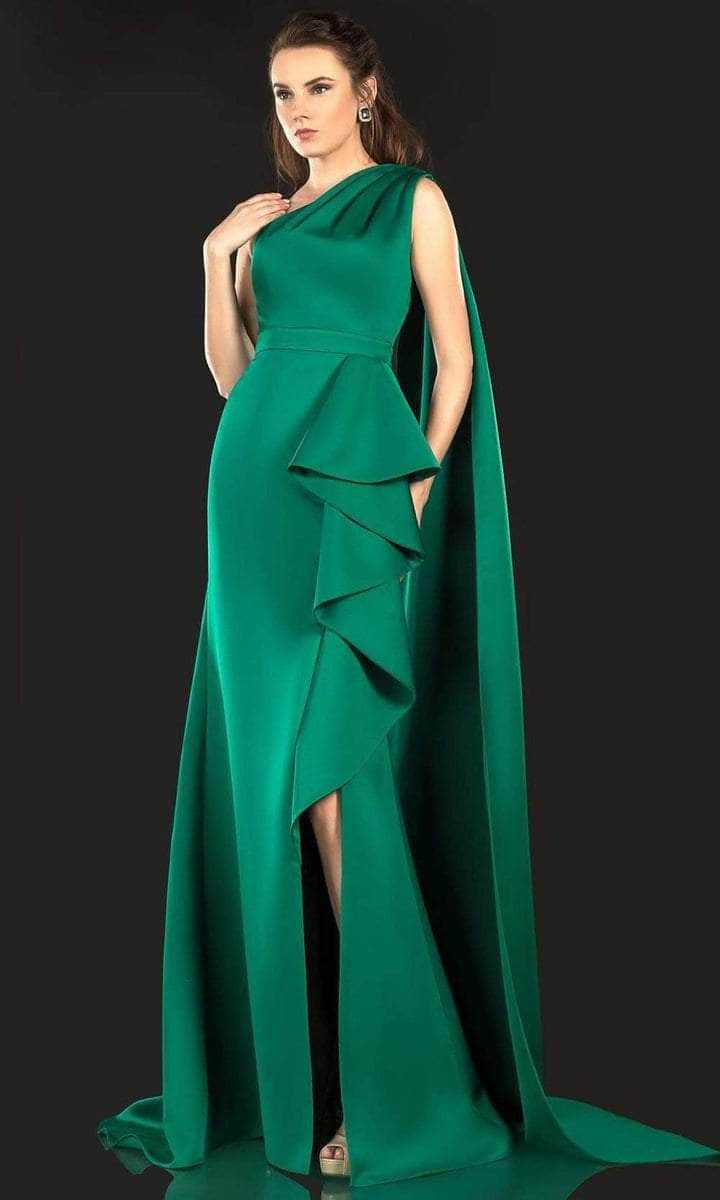 Terani Couture, Terani Couture - 2021E2839 Asymmetric One Shoulder Evening Gown