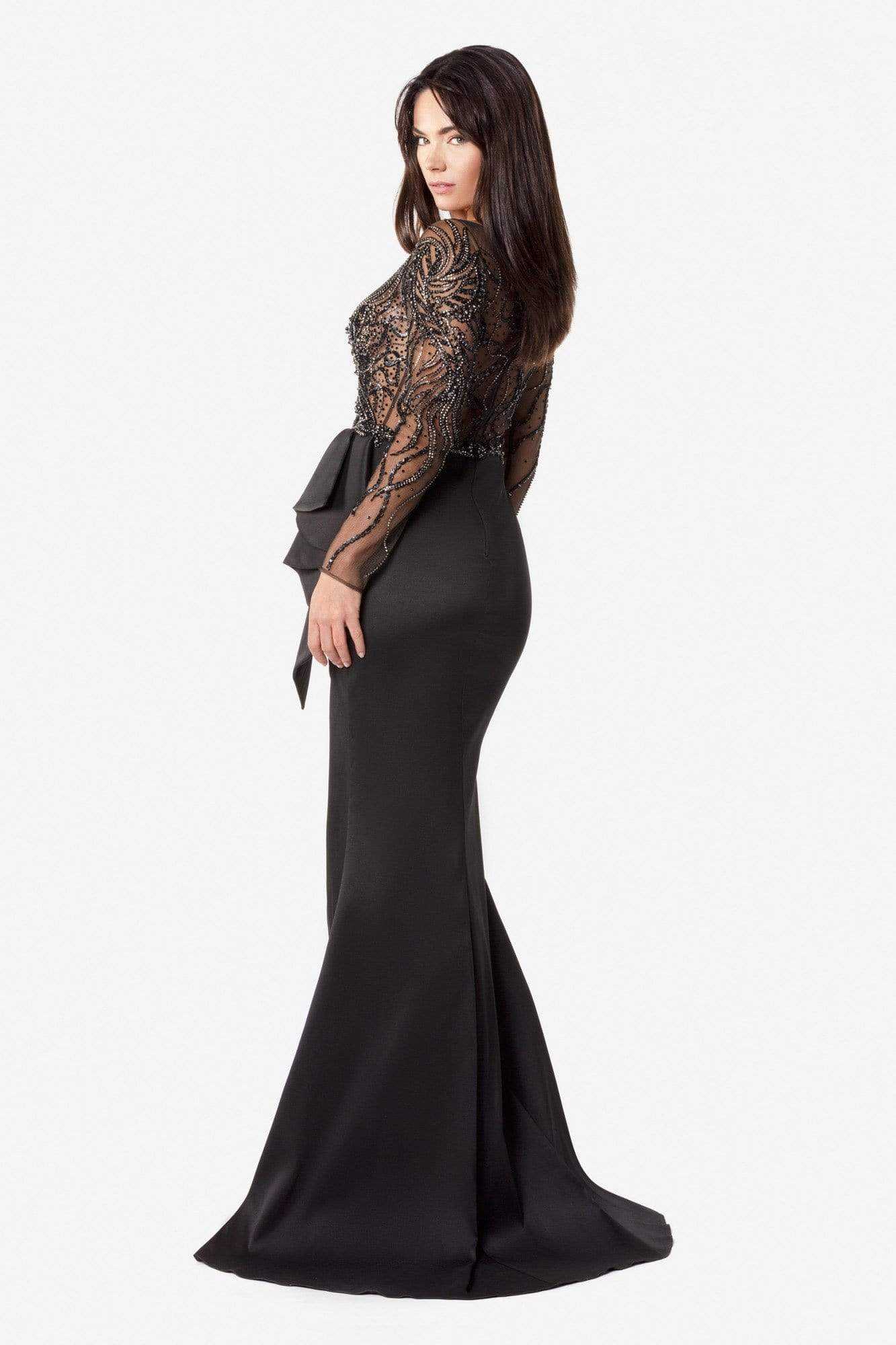Terani Couture, Terani Couture - 2021E2878 Beaded Illusion Bodice High Slit Gown