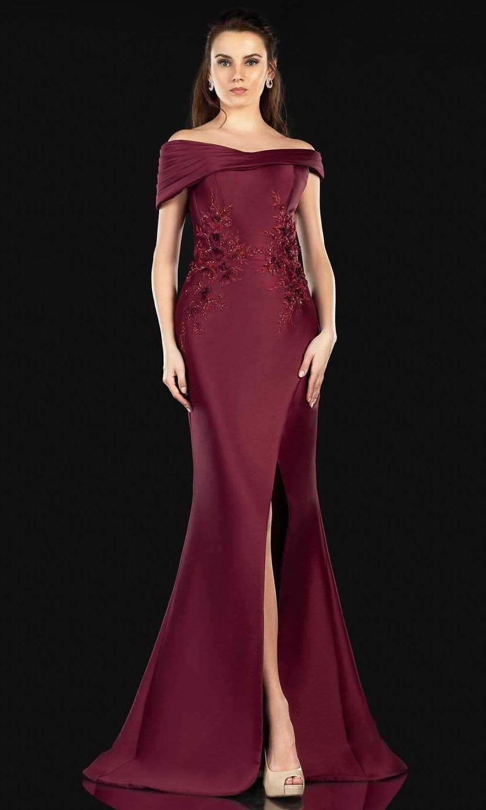 Terani Couture, Terani Couture 2021M2991 - Lace Applique Mikado Gown