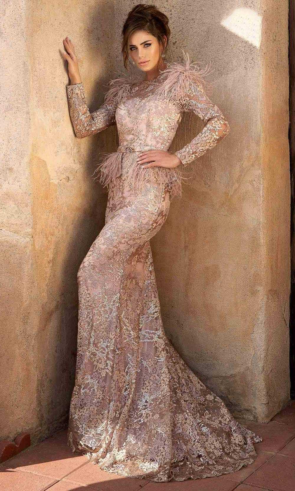 Terani Couture, Terani Couture 2027E2933 - Long Sleeve Trumpet Evening Gown