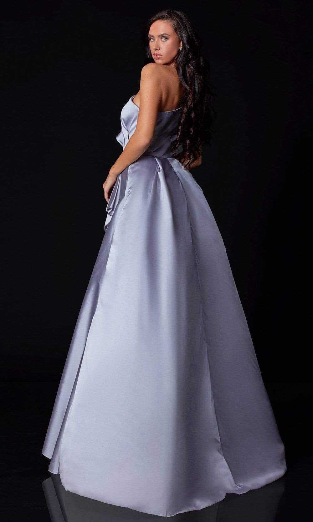 Terani Couture, Terani Couture - 2111E4728 Bow Accent One-Shoulder Gown with Overskirt