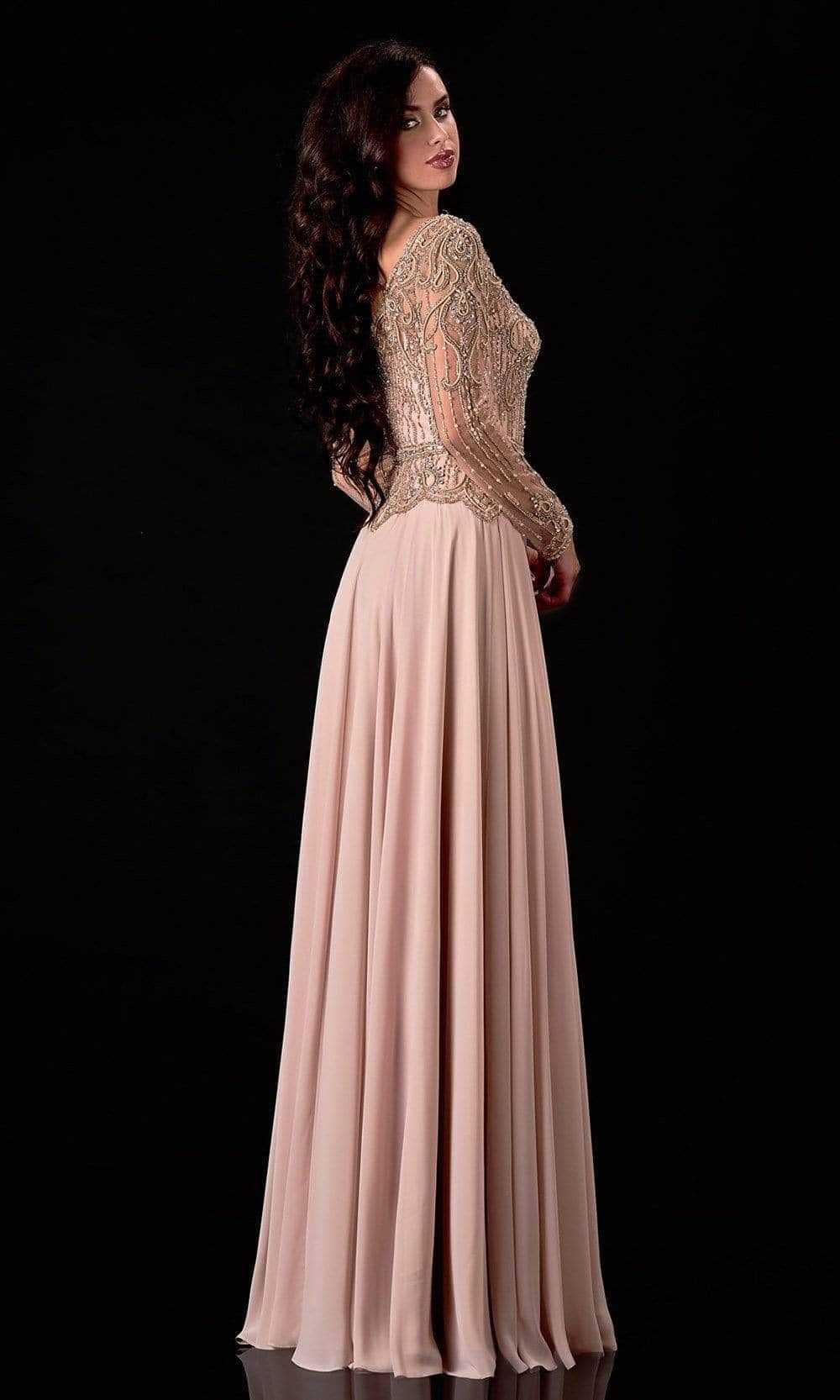 Terani Couture, Terani Couture 2111M5268 - Scalloped A-Line Formal Dress