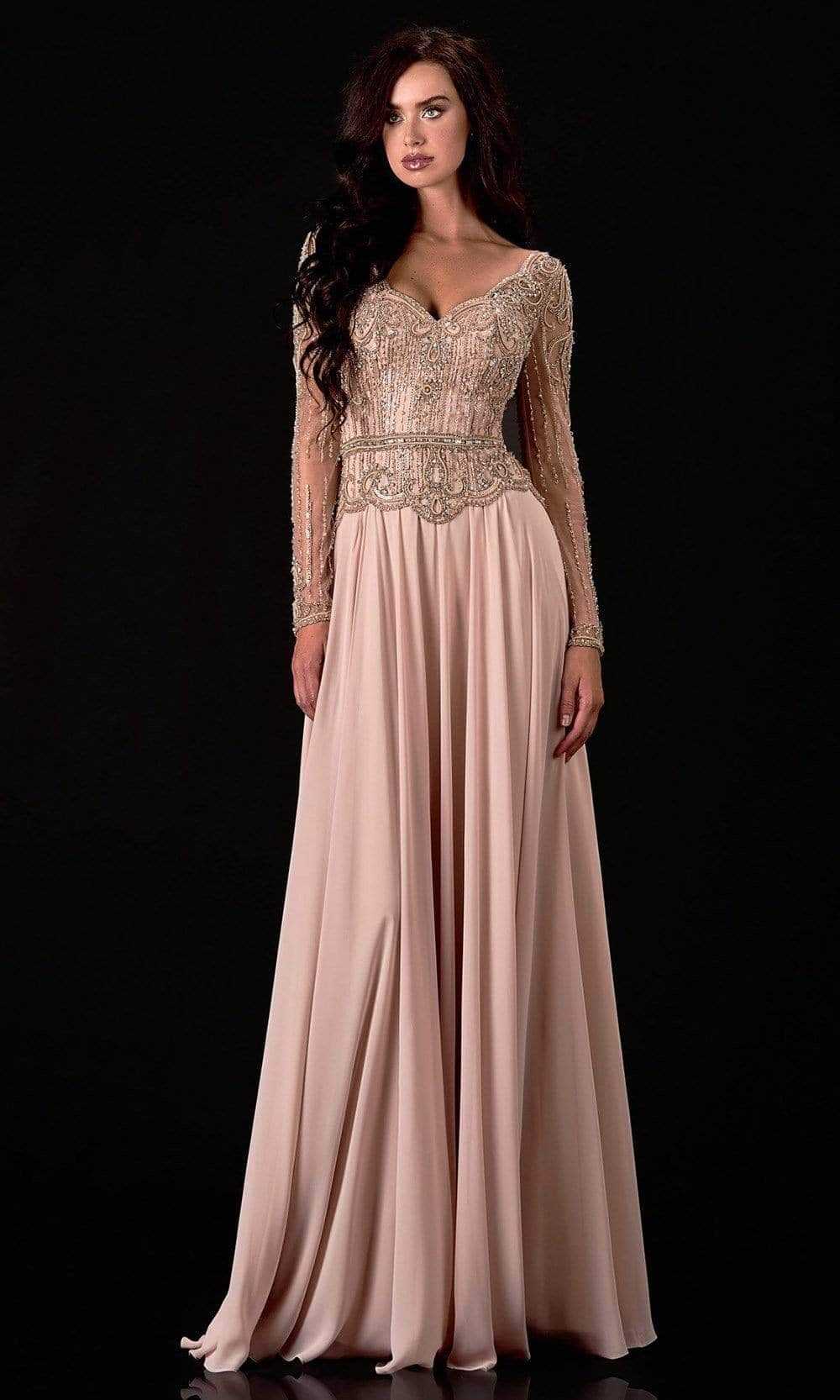 Terani Couture, Terani Couture 2111M5268 - Scalloped A-Line Formal Dress