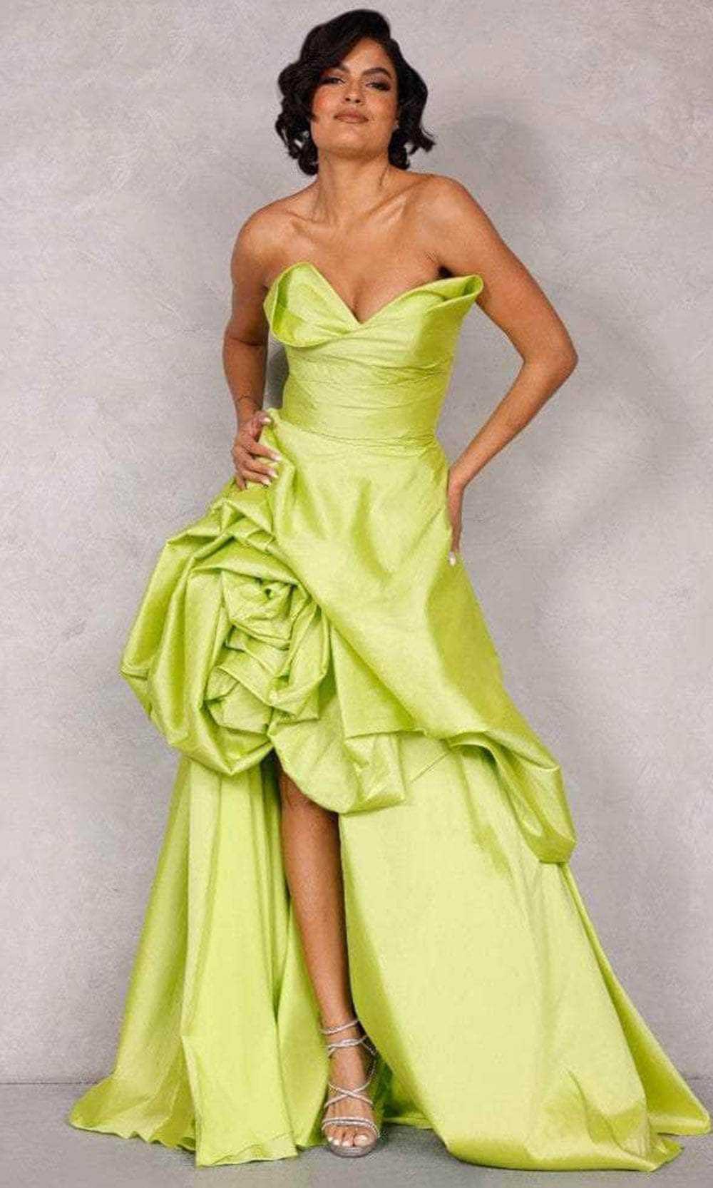 Terani Couture, Terani Couture 2111P4272 - Strapless High Low Evening Gown