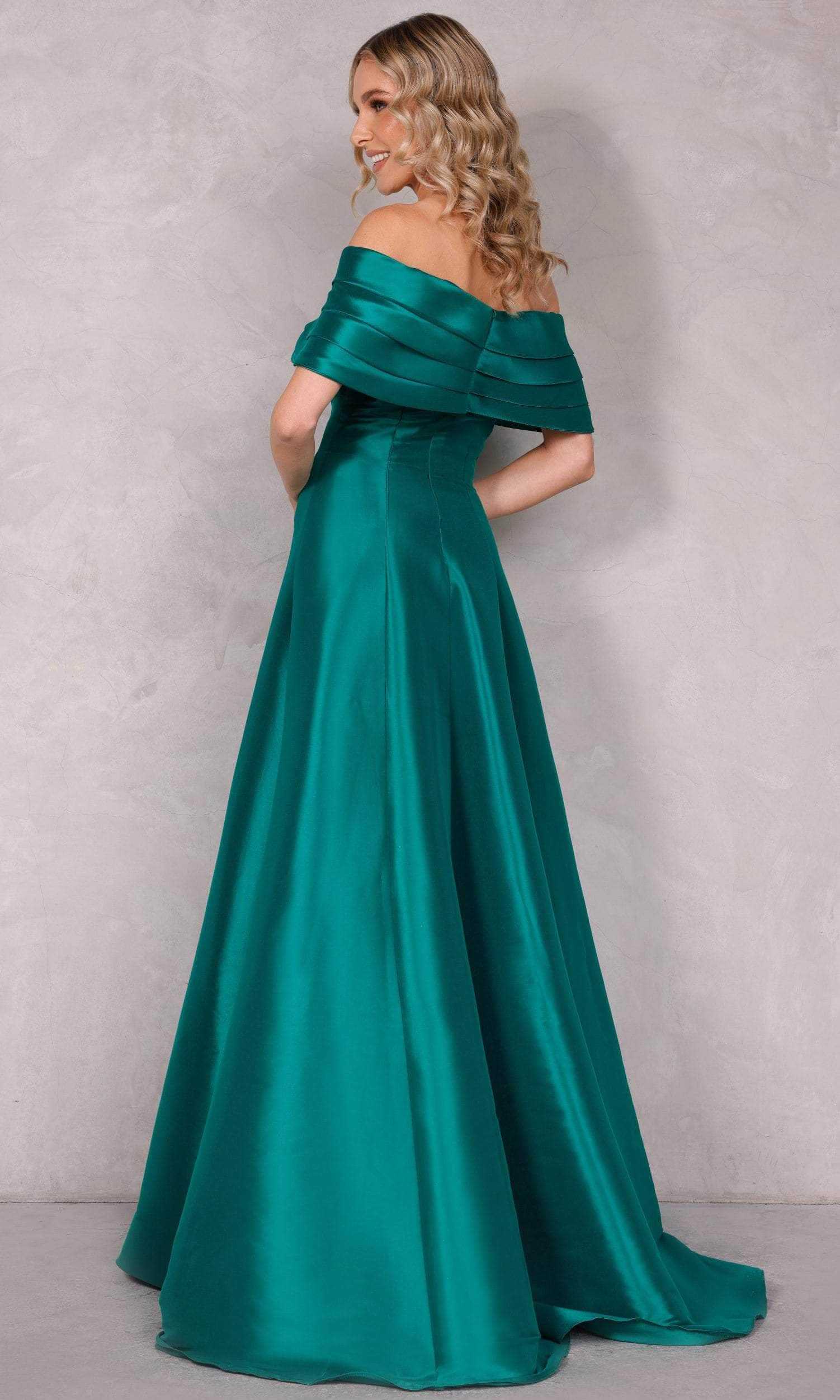 Terani Couture, Terani Couture 2112M5404 - Off Shoulder A-Line Prom Dress