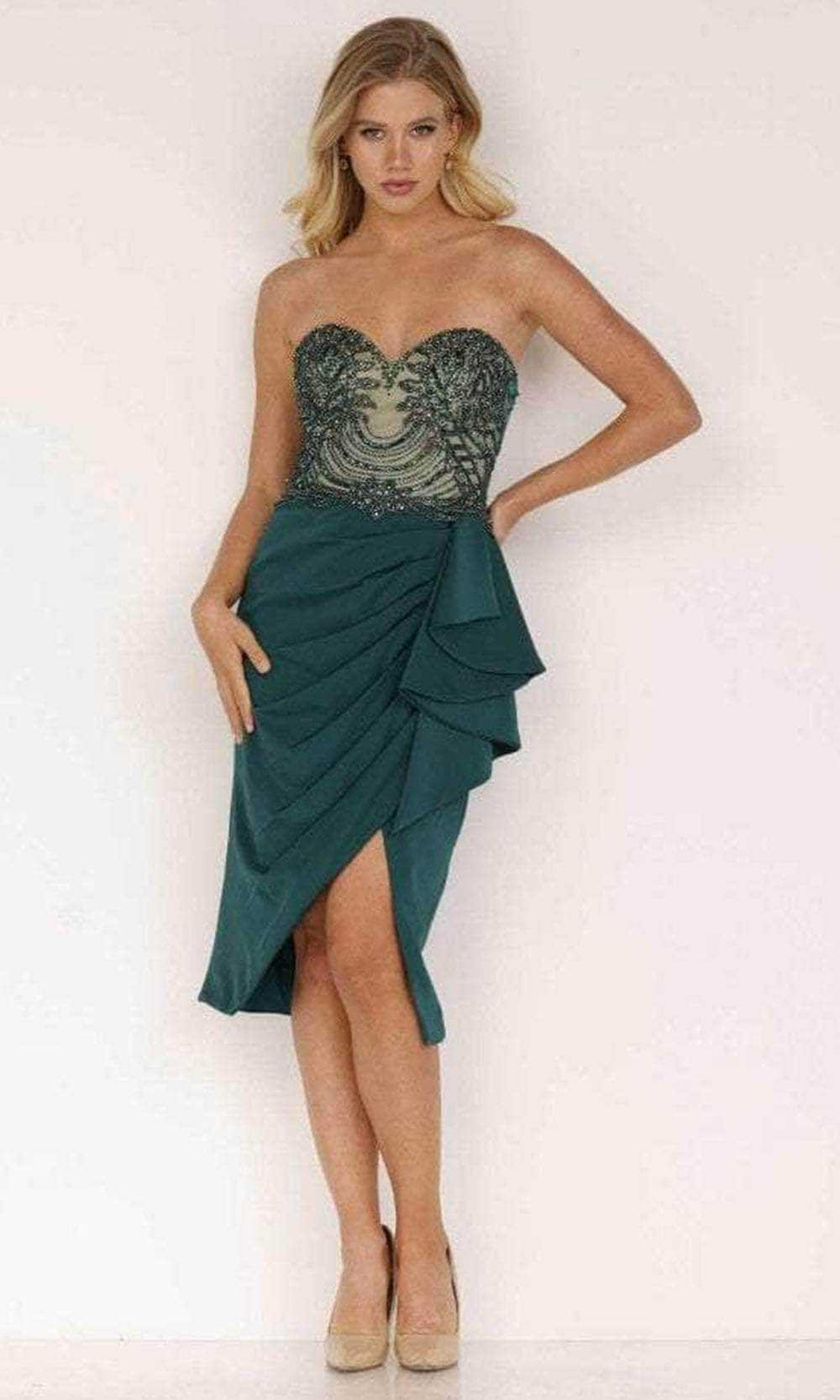 Terani Couture, Terani Couture 2221C0353 - Sweetheart Side Peplum Cocktail Dress