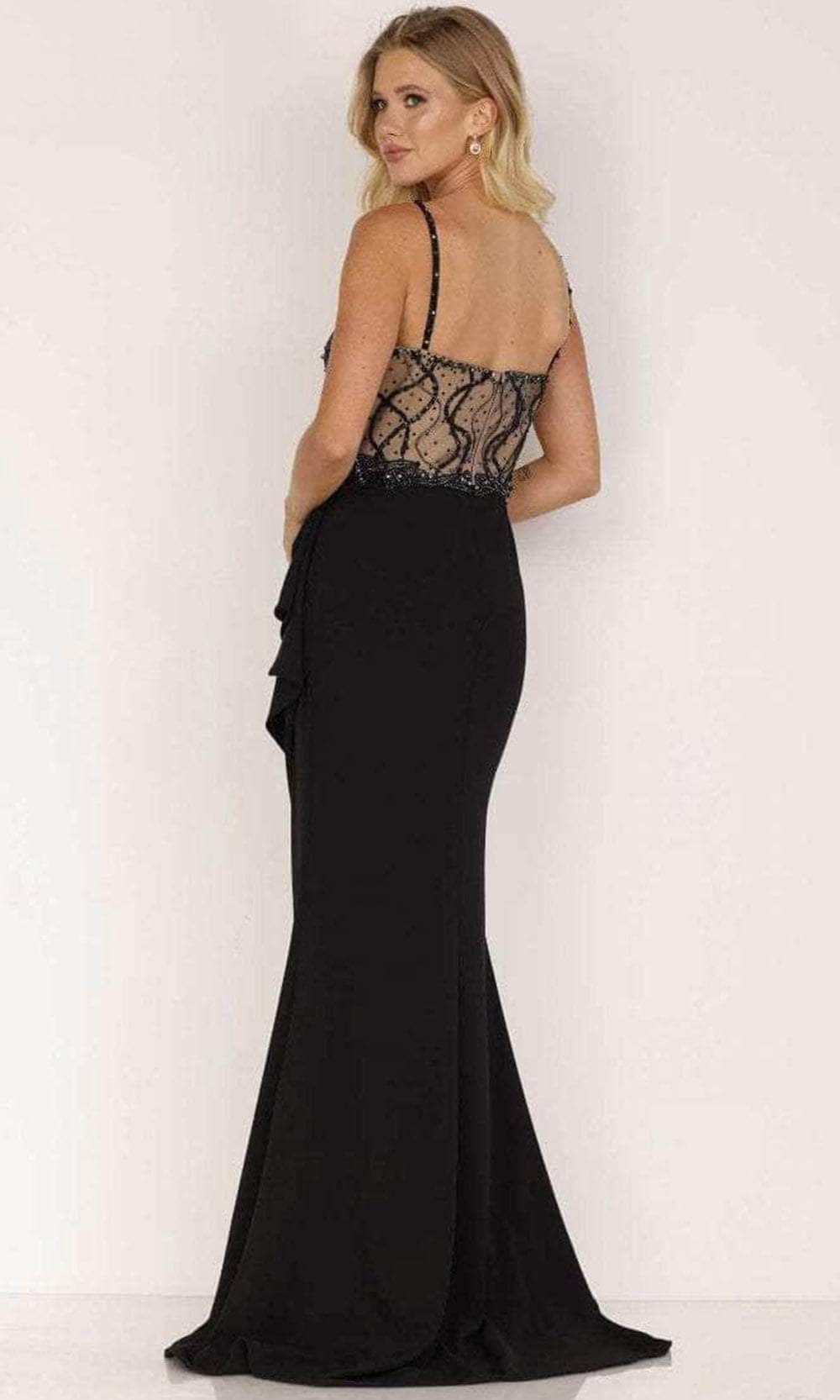 Terani Couture, Terani Couture 2221E0352 - Ruffle Draped Mermaid Evening Dress