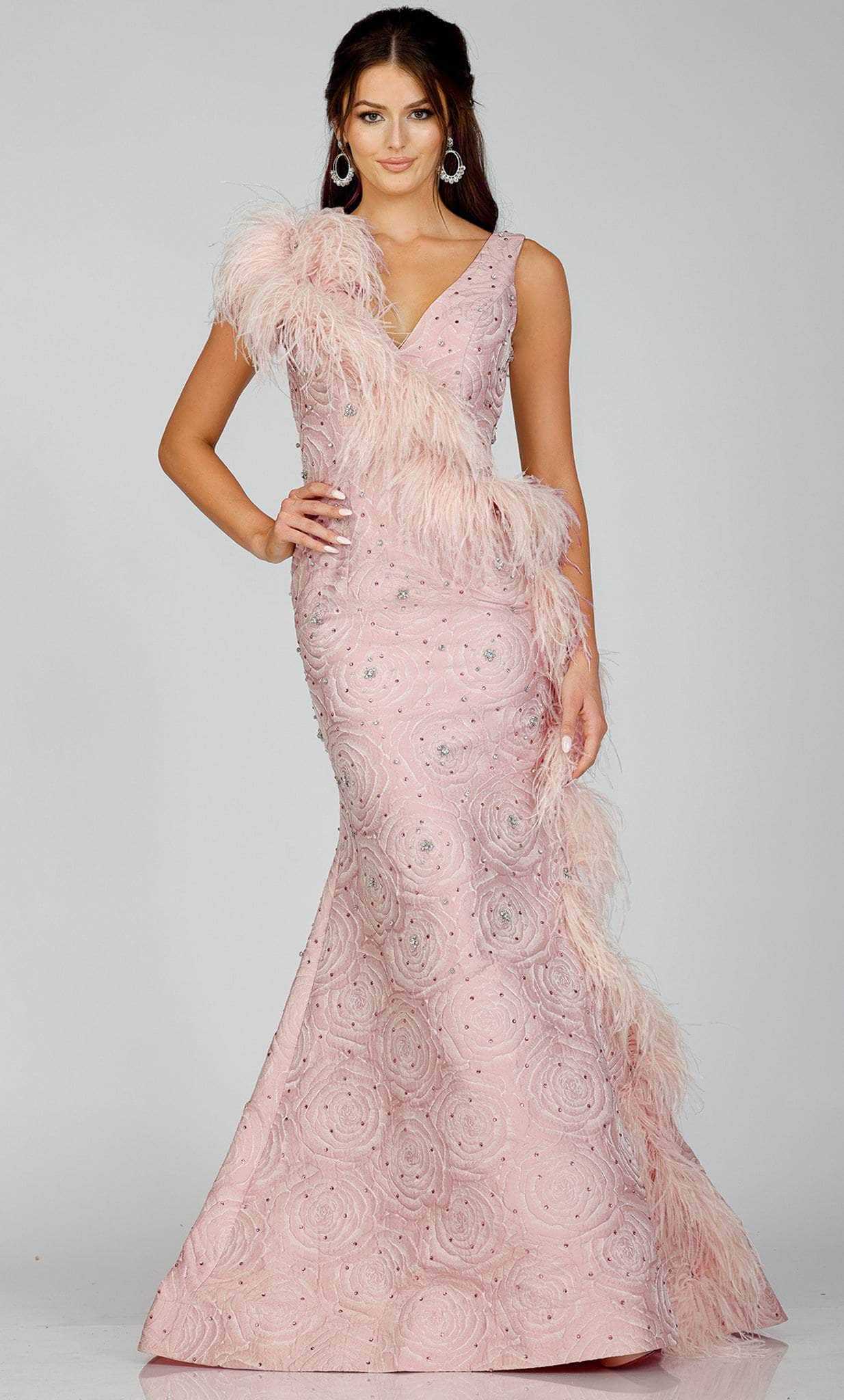 Terani Couture, Terani Couture 231E0314 - Feather Mermaid Evening Gown