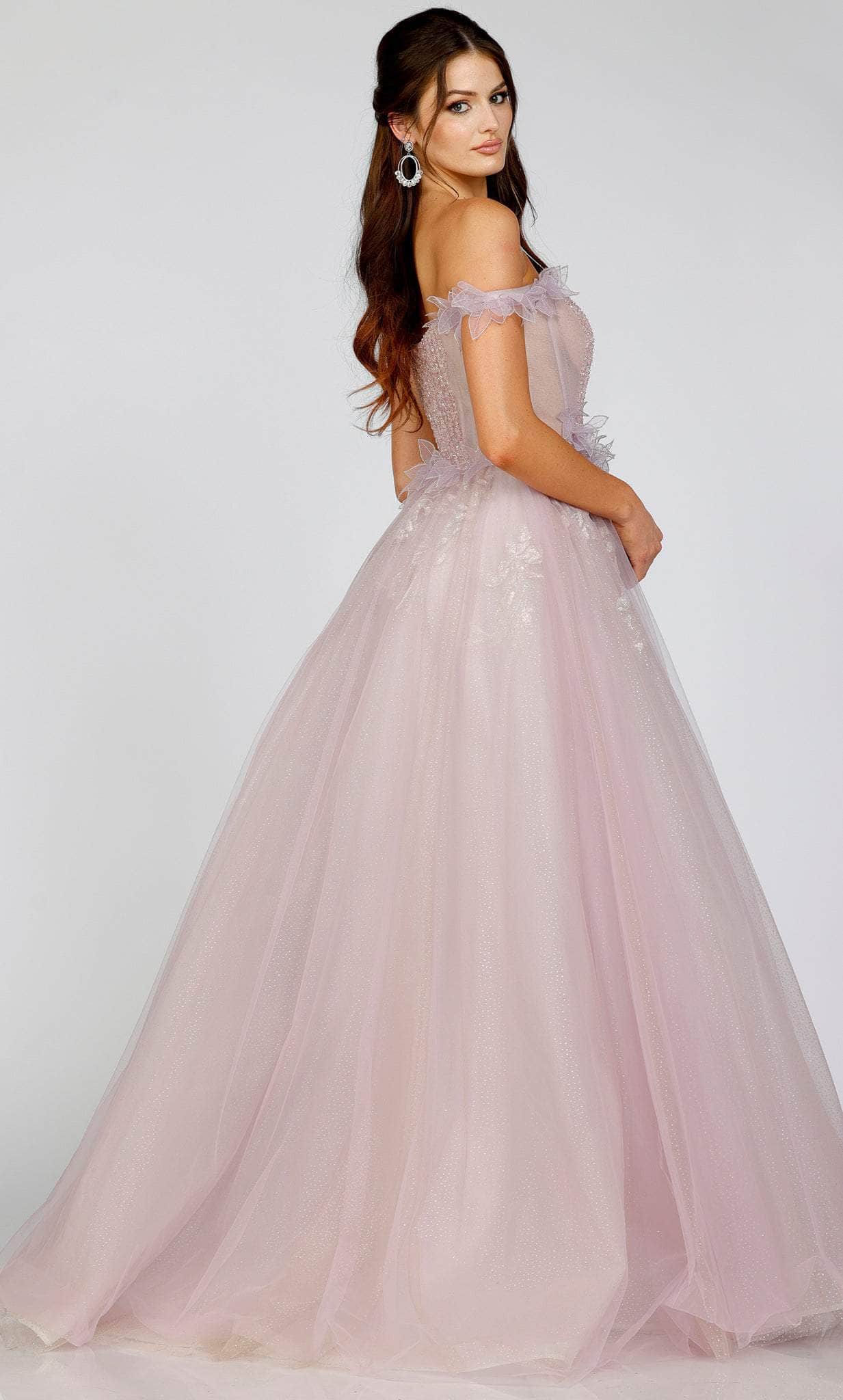 Terani Couture, Terani Couture 231E0520 - Off Shoulder Tulle Evening Gown